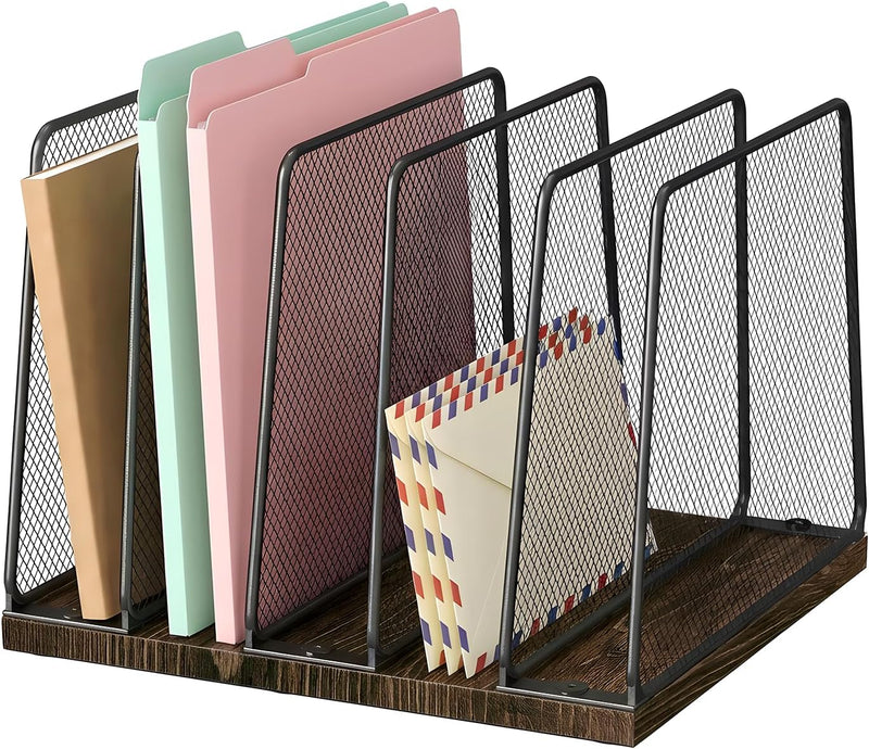 Wood and Mesh File Holder