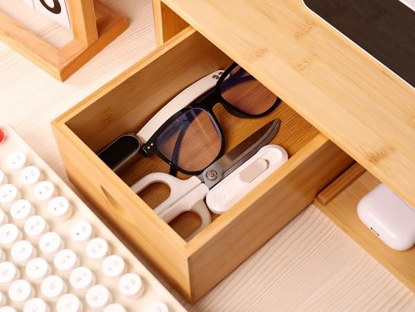 Wooden Monitor Riser with Storage - view 5