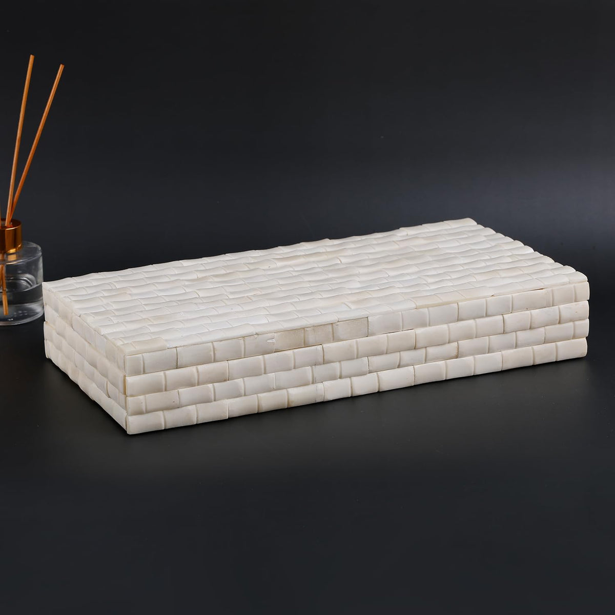 White Woven-Look Storage Box - view 3