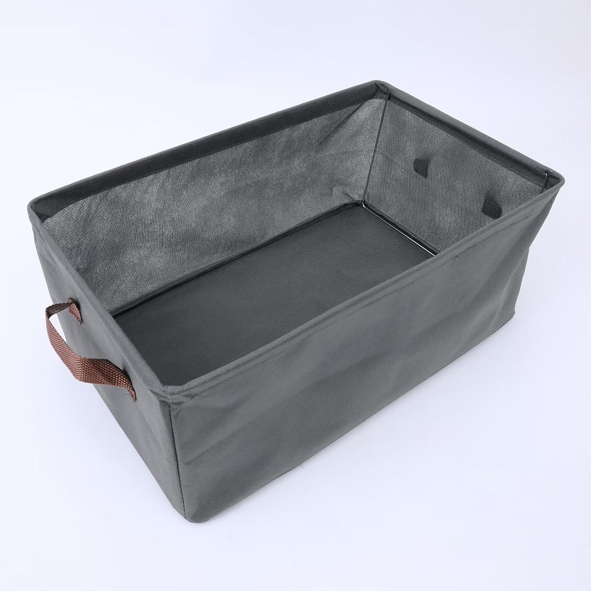 Gray Storage Bin with Side Handles - view 2
