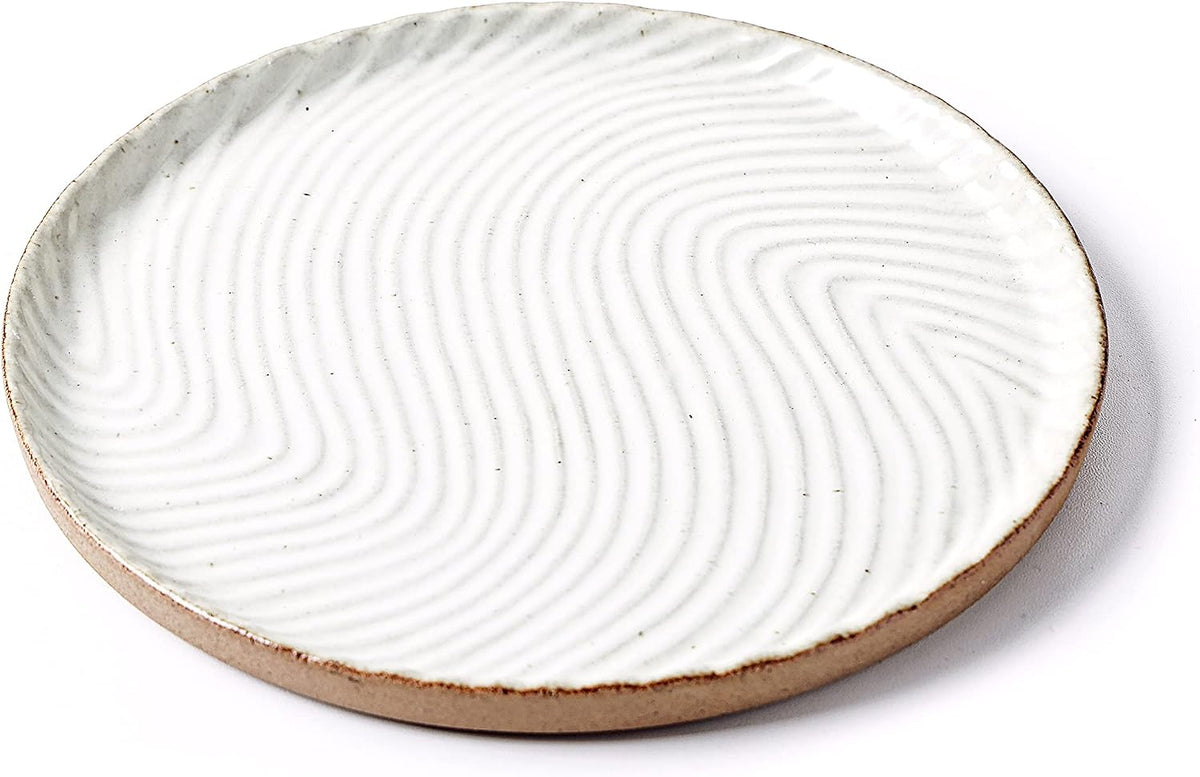 White Textured Round Tray - view 1