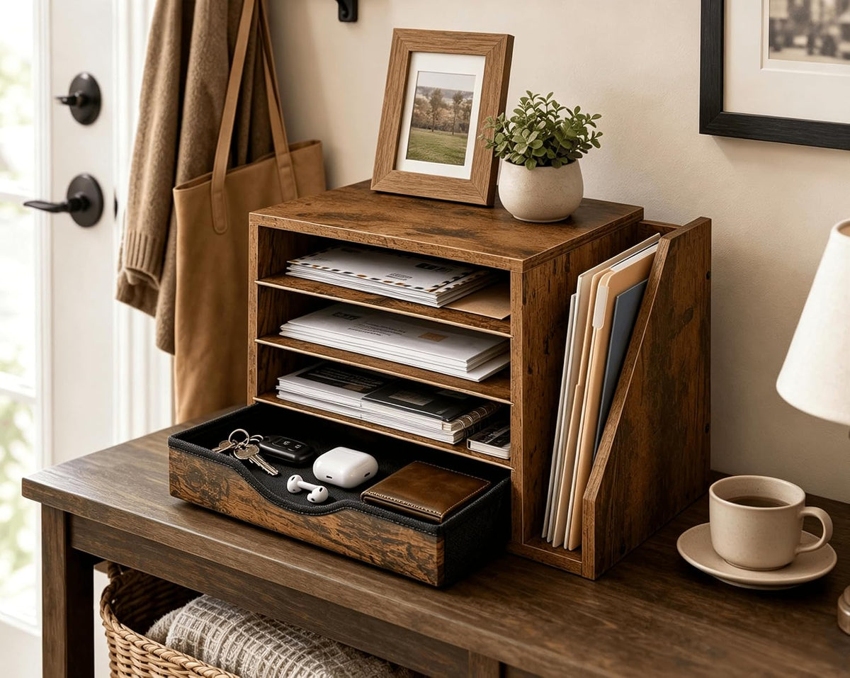 Wooden Desktop Drawer and File Organizer - view 3