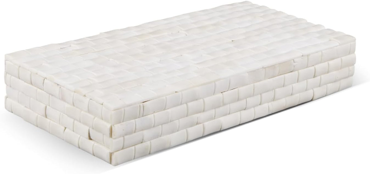 White Woven-Look Storage Box - view 1