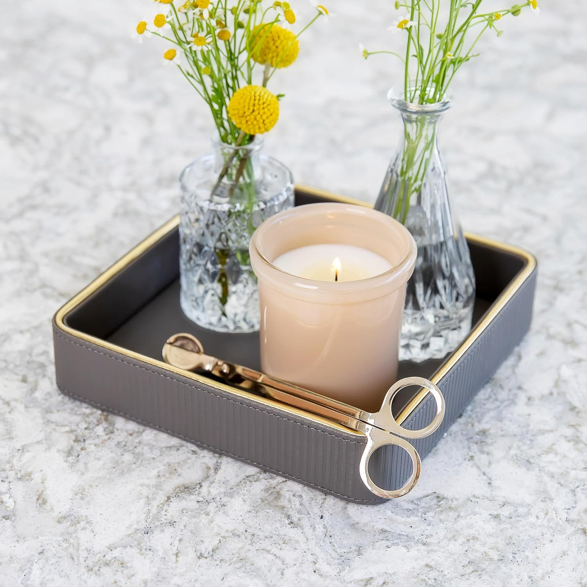 Dark Faux Leather Organizer Tray - view 2
