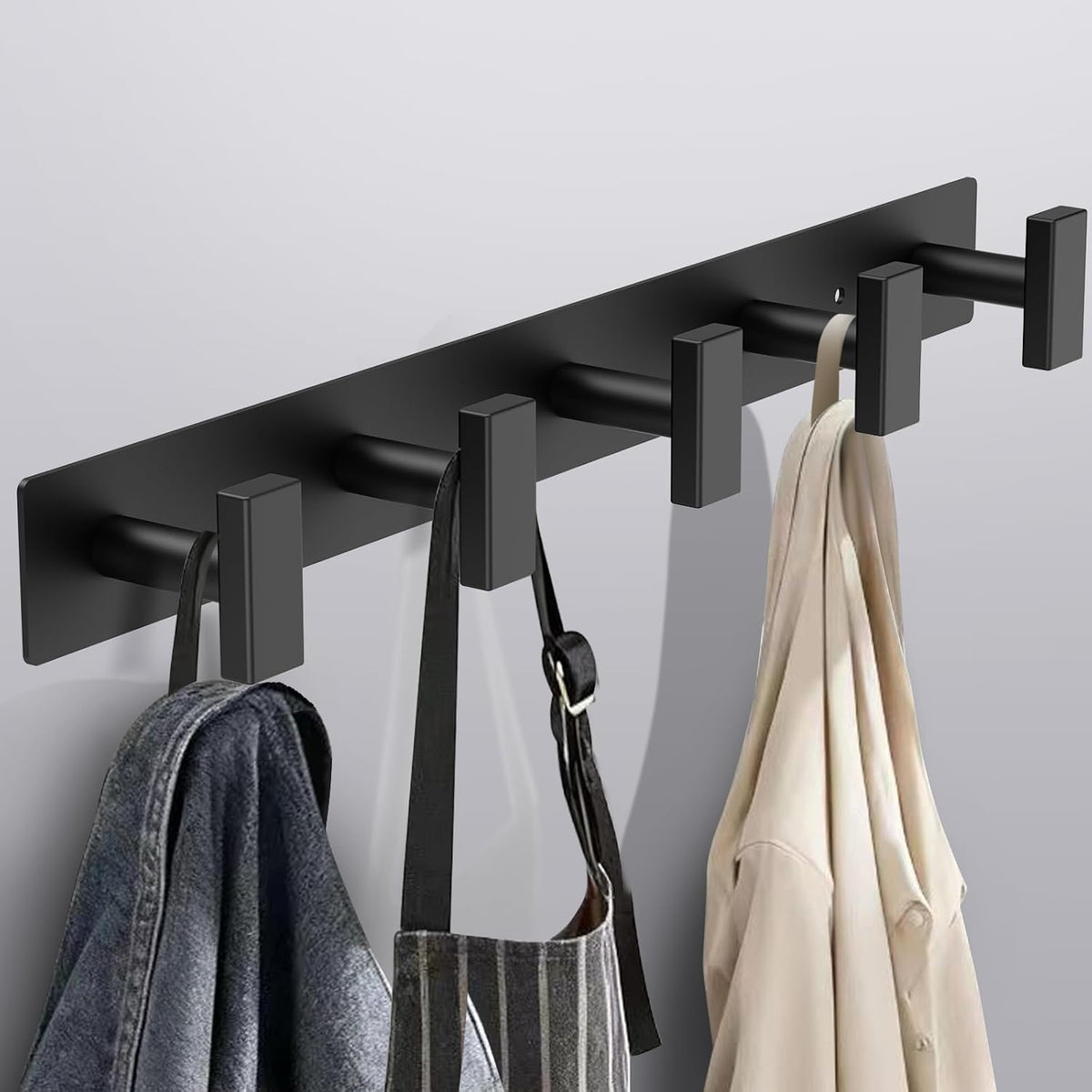 Black Wall Coat Hook Rail - view 1