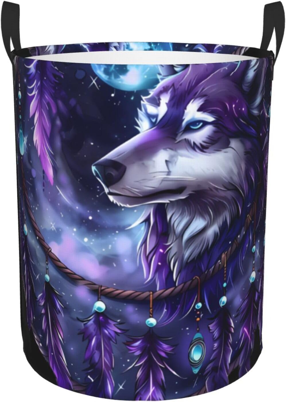 Purple Printed Laundry Basket - view 2