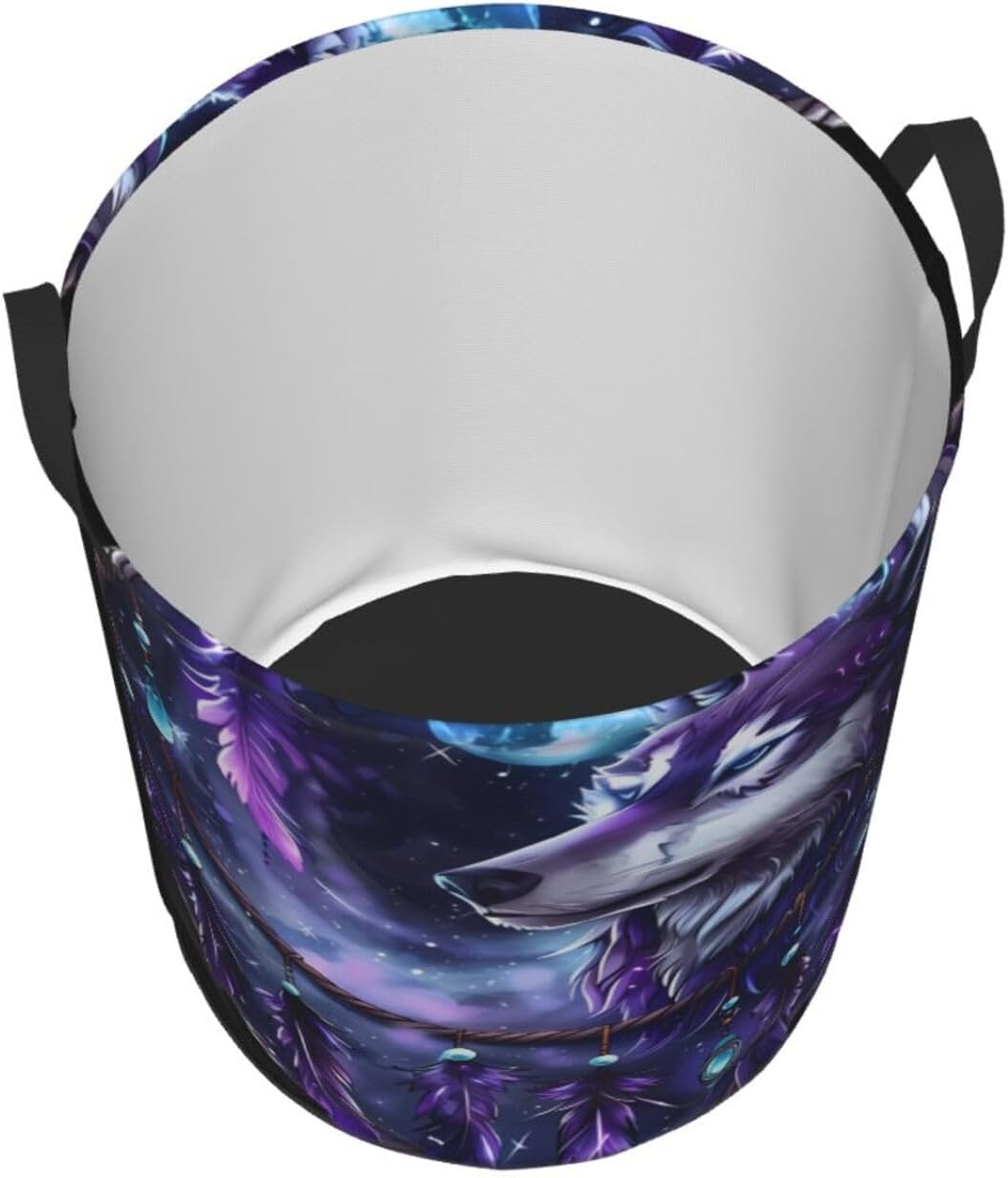 Purple Printed Laundry Basket - view 1