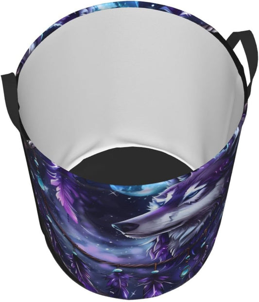 Purple Printed Laundry Basket - view 1