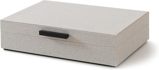 Gray Fabric Box with Pull Handle - view 1