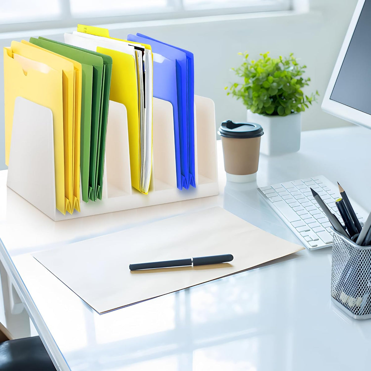White Vertical File Holder - view 2