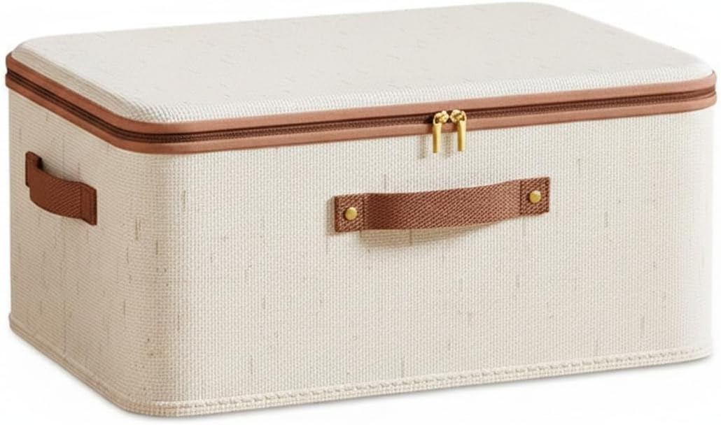 Cream Zip Storage Box - view 1