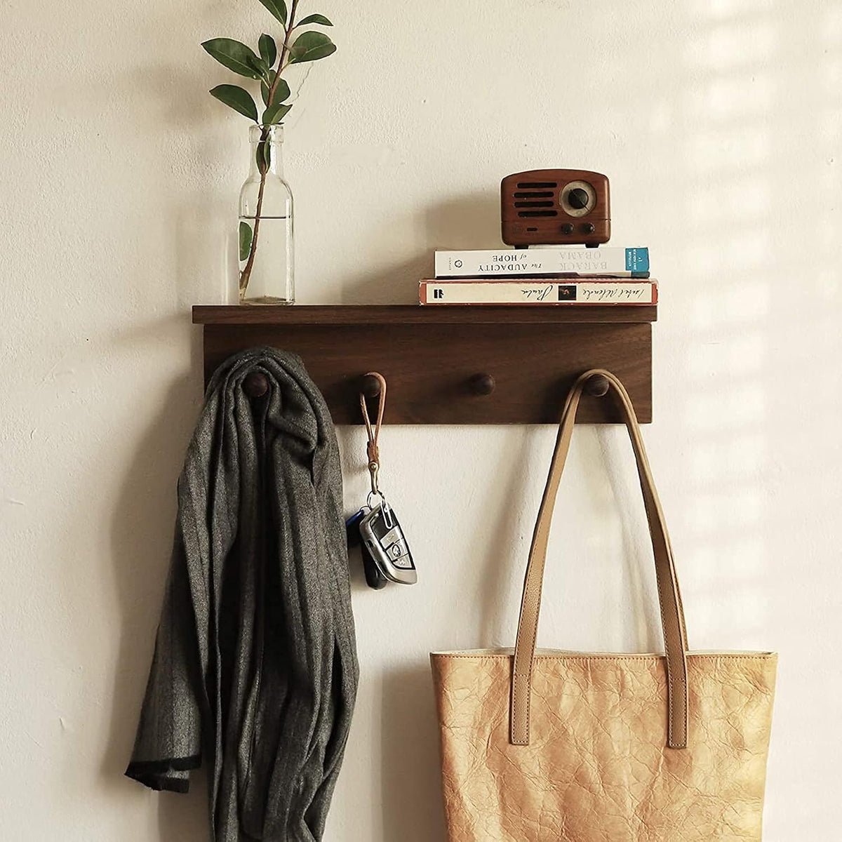 Wooden Folding Wall Hook Rail - view 2
