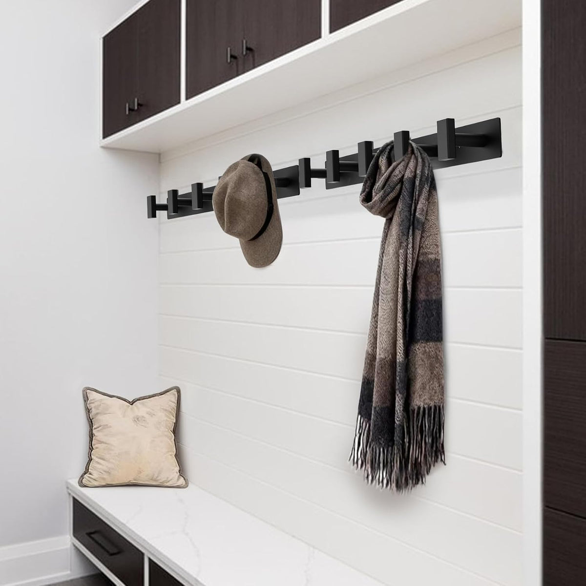 Black Wall Coat Hook Rail - view 2