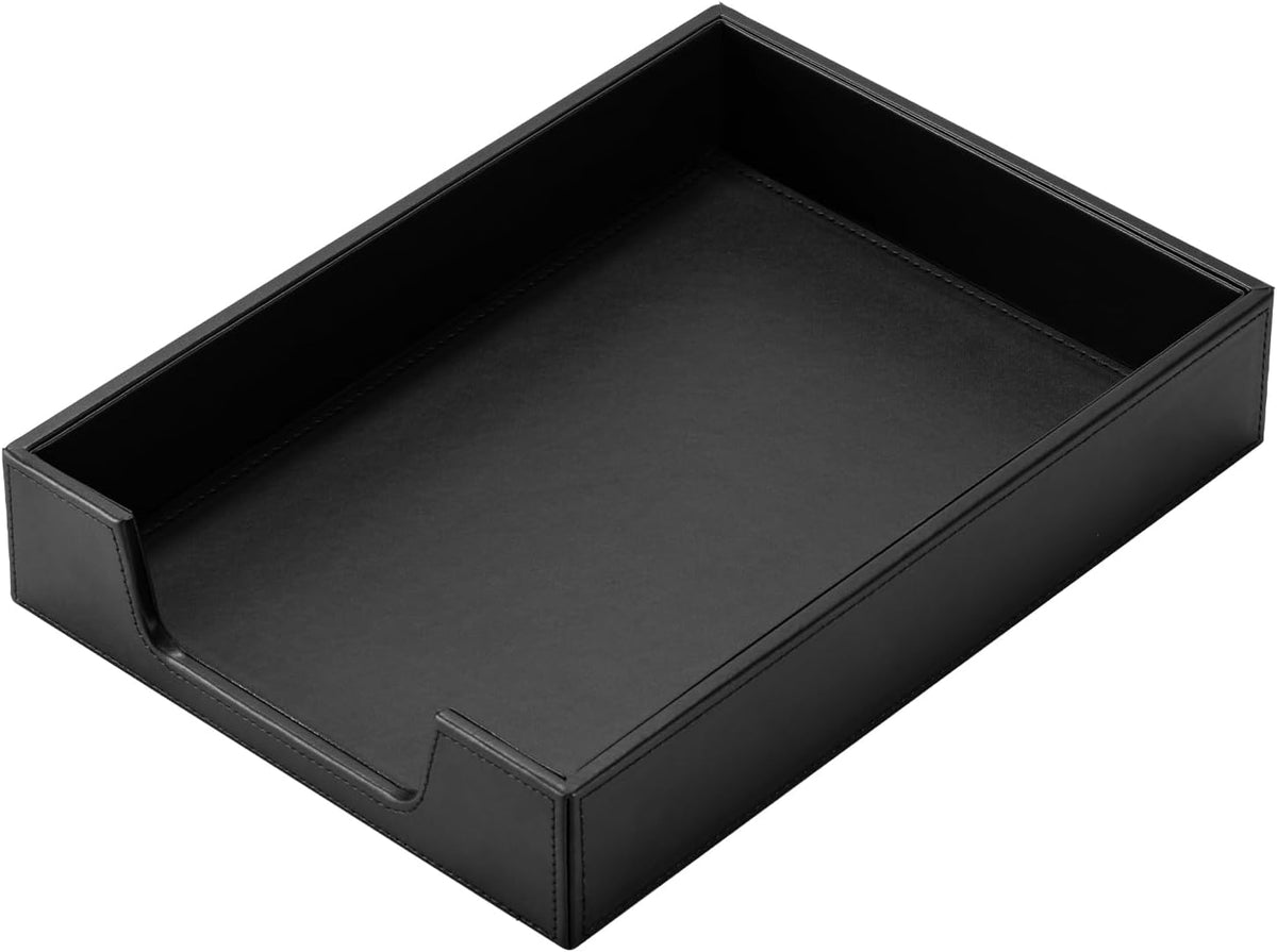 Black Rectangular Desk Tray